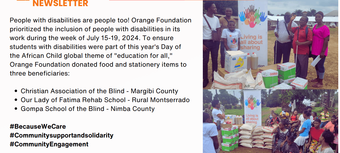 Orange Foundation Team with beneficiaries
