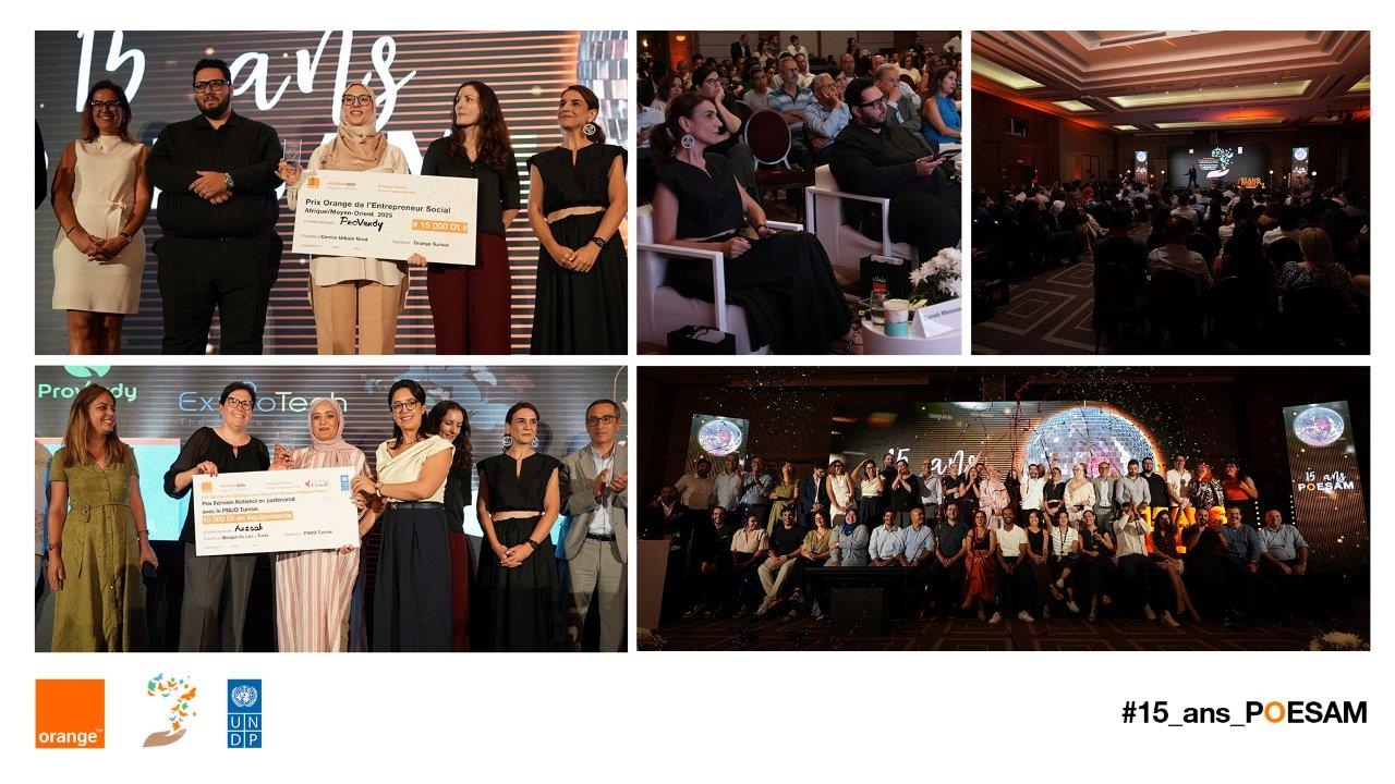 Orange Tunisie célèbre la 15ème édition du Prix Orange de l’Entrepreneur Social et dévoile ses lauréats 2025, avec le lancement du Prix Féminin National by PNUD Tunisie