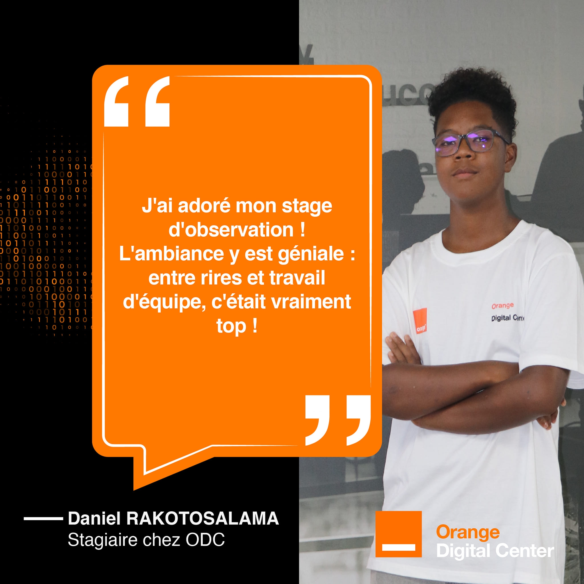 Daniel confirme qu'ODC l'inspire professionnellement